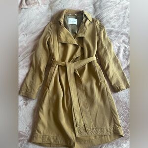 Aritzia Babaton Lawson Tie-Front Trench Coat | Camel | Size XS